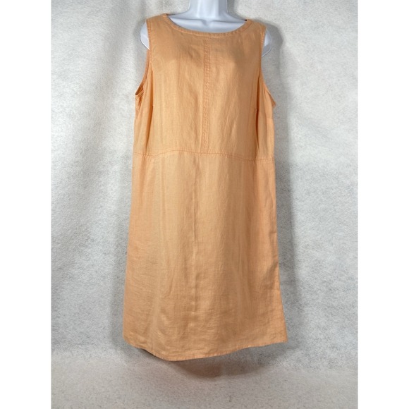 J. Jill Dresses & Skirts - J Jill Dress Women's Large Orange Shift Sleeveless 100% Linen Pockets
